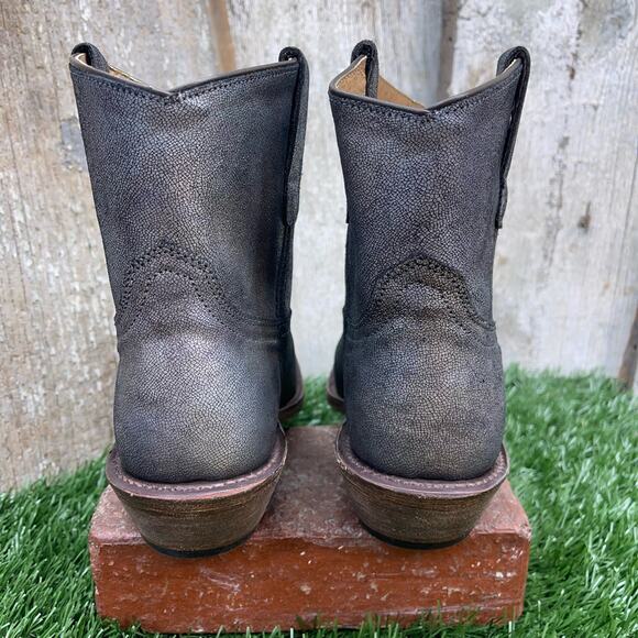 COFI Leathers Silver Oil Slick Spill Short Cowboy Boots Women's 7 - Picture 7 of 11